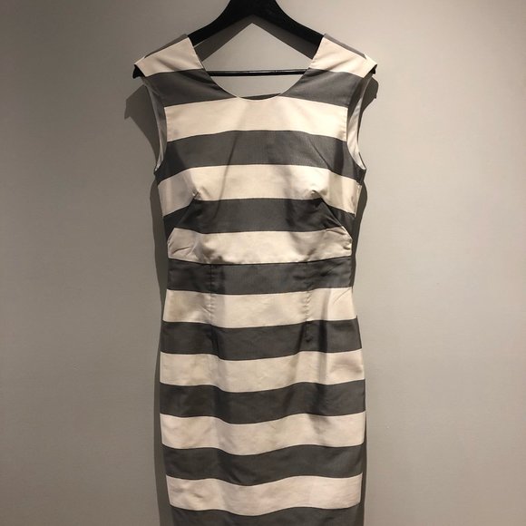 'Eloise' Stripe Mulberry Silk & Cotton Dress NWT - Picture 6 of 8